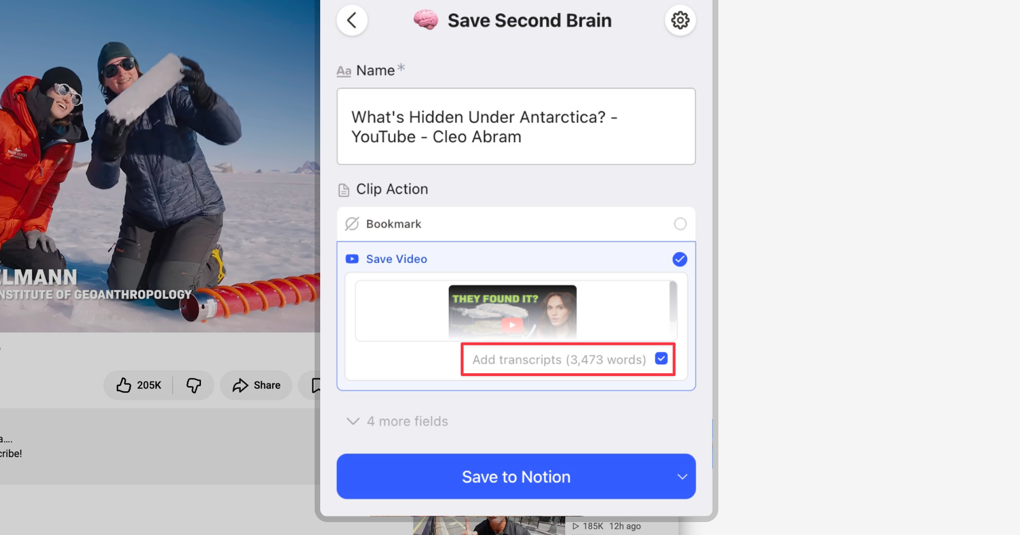 New: Save YouTube Transcripts